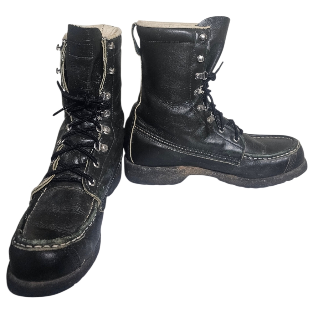 Vintage Browning Featherweight KANGAROO BOOTS USA Green Sz 7B Distressed